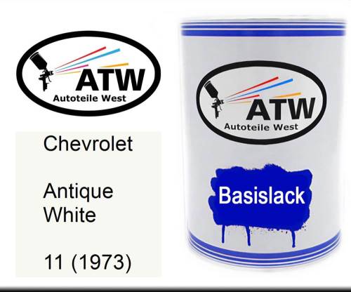 Chevrolet, Antique White, 11 (1973): 500ml Lackdose, von ATW Autoteile West.